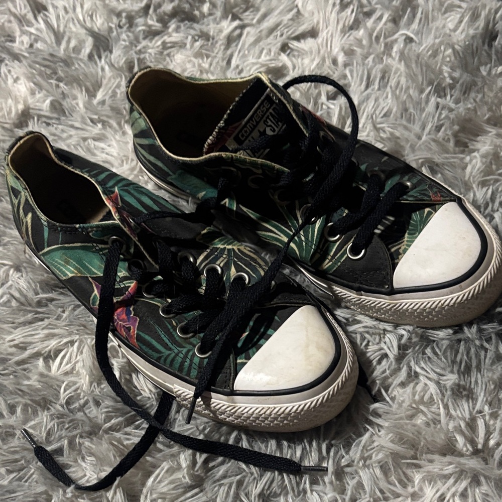 Converse Jungle Print Sneakers with Black and White Accents